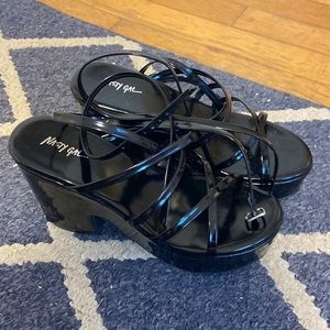 Nasty Gal strappy heels. Size 7. Black.